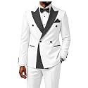 2 Piece Double Breasted Suit for Men Blazer Pants Tuxedo for Wedding Prom
