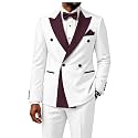 2 Piece Double Breasted Suit for Men Blazer Pants Tuxedo for Wedding Prom