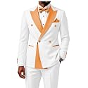 2 Piece Double Breasted Suit for Men Blazer Pants Tuxedo for Wedding Prom