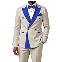 2 Piece Double Breasted Suit for Men Blazer Pants Tuxedo for Wedding Prom