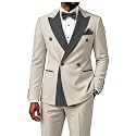 2 Piece Double Breasted Suit for Men Blazer Pants Tuxedo for Wedding Prom