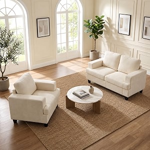 2 Piece Living Room Sofa Set Loveseat