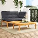 2-Piece Outdoor Sectional Pallet Sofa Anthracite Solid