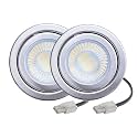 2-Piece Stainless Steel DC 12V Kitchen Stove Hood LED Light 1.5W With Lens 68mm Recessed Smoke Exhauster(White 6000K)