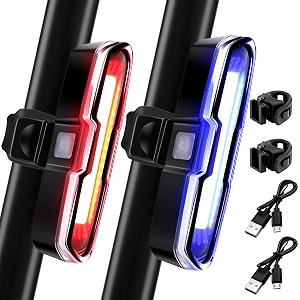 2 pieces bike light 110 lumens bike rear light usb rechargeable led bicycle tail light waterproof cycling safety flashlight with 5 modes