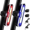 2 Pieces Bike Light 110 Lumens Bike Rear Light USB Rechargeable LED Bicycle Tail Light Waterproof Cycling Safety Flashlight with 5 Modes