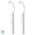 2 Pieces Dental Mirror with Light - LED Lighted Teeth Inspection Mirror, Anti Fog Curve Angle Mouth Mirrors Dentist Oral Assistant Care Tool Accessories (White)
