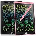 [2 Pieces] LCD Writing Board, 12 Inches, Genialba Colourful LCD Writing Tablet, LCD Writing Tablet, Electronic Tablet, Graphic Tablet for Children's Games 2 3 4 5 6 7 Years Boys Girls (Black &amp; Pink)