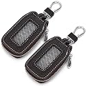 2 Pieces Leather Car Key Chain Case Holder Car Key Case Key Fob Protector Car Key Fob Cover Case (Brown)