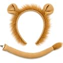 2 Pieces Lion Ears Headband and Tail Halloween Animal Costume Accessories