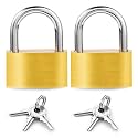 2 Pieces Locker Lock, Small Padlocks with Keys, Padlock Weatherproof Outdoor Padlock Stainless Steel Keyed Padlocks Heavy Duty Keyed Alike Padlocks for Luggage Lockers Toolboxes Cupboards 30mm