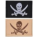 2 Pieces Patches Pirate Skull & Cross Sword Flag Jolly Roger Tactical Morale Embroidery Patch Military for Tactical Gear