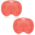 2 Pieces Shower Foot Scrubber Mat Hands Free Back Scrubber for Shower Wall Mounted Bath Massage Pad Back Scrubber Back with Non Slip Suction Cups Foot Cleaner for Men Women (Pink)