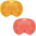 2 Pieces Shower Foot Scrubber Mat Hands Free Back Scrubber for Shower Wall Mounted Bath Massage Pad Back Scrubber Back with Non Slip Suction Cups Foot Cleaner for Men Women (Yellow, Pink)