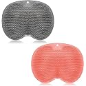 2 Pieces Shower Foot Scrubber Mat Hands Free Back Scrubber for Shower Wall Mounted Bath Massage Pad Back Scrubber Back with Non Slip Suction Cups Foot Cleaner for Men Women (Gray, Pink)
