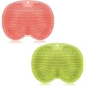 2 Pieces Shower Foot Scrubber Mat Hands Free Back Scrubber for Shower Wall Mounted Bath Massage Pad Back Scrubber Back with Non Slip Suction Cups Foot Cleaner for Men Women (Pink, Green)