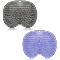 2 Pieces Shower Foot Scrubber Mat and Back Scrubber - Hands Free Wall Mounted Bath Massage Pad With Non Slip Suction Cups - Foot Cleaner for Men Women (Gray, Blue)