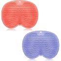 2 Pieces Shower Foot Scrubber Mat Hands Free Back Scrubber for Shower Wall Mounted Bath Massage Pad Back Scrubber Back with Non Slip Suction Cups Foot Cleaner for Men Women (Pink, Blue)