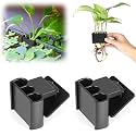 2 Pk Upgraded Aquarium Plant Holder, Hanging Aquarium Plant Holder with Clip, Suitable for Fish Tank Plant Potting, Aquarium Decoration