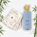 2 Ply Bamboo Car Tissue 1 Tube with 3 Refills (4 x 80 Pulls Each) 320 Pulls Cylindrical Roll for Car Cup Holder Travel Office Home Use Chemical Free Natural Bamboo Blue Tissue