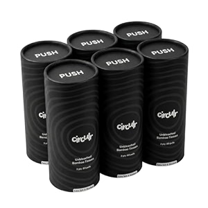 2 ply bamboo car tissue black 6 tubes x 80 pulls each 480 pulls cylindrical tissue roll for car cup holder travel office home use chemical free and 100 natural  6 tubes
