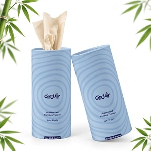 2 ply bamboo car tissue blue 2 tubes x 80 pulls each 160 pulls cylindrical tissue roll for car cup holder travel office home use chemical free natural bamboo tissues 