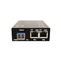 2 Port PoE/PoE+ Single Mode LC Gigabit Fiber Ethernet Media Converter, PSE