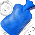 2 Quart Home Enema Bag Kit with Hose Tips and Water Flow Clamp - Colon Cleansing Enema Bag (Blue)