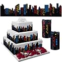 2 Roll City Cake Border Decor Spider Cake Toppers,Skyline,Colorful