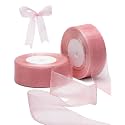 2 Roll Pink Organza Ribbon 2 Inch for Wedding, Gift Wrapping, Invitations, Party Decoration, Crafts