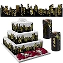 2 Roll Skyline Cake Toppers City Cake Border Decor, Skyline,Yellow