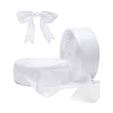 2 Roll White Organza Ribbon 1.5 Inch for Wedding Gift Wrapping, Wedding Invitations, Party Decoration, Crafts