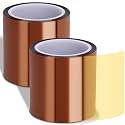 2 Rolls 100mm × 50m (164ft) Sublimation Tape Heat Transfer Tape, Heat Resistant Tape Sublimation Bulk, Brown Heat Transfer Tape for Sublimation Press Electronic Soldering Insulation, No Residue