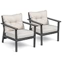 2 Seat Chair Set, HDPE Patio Conversation Set, Outdoor Patio Furniture
