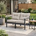 2 Seat HDPE Patio Loveseat, Outdoor Conversation Bench, Patio Furniture