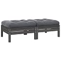 2-Seater Garden Sofa Set of 2 Gray, Modern Outdoor Furniture with Weather-Resistant Polyester Cushions, Modular Design for Patio, Balcony, or Garden, Easy Maintenance