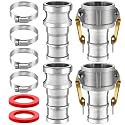 2 Set 1.5 Inch Camlock Fittings Type C&amp;E