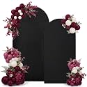 2 Set Wedding Arch Cover Black Ripple &amp; Solid Stretchy Backdrop Cover