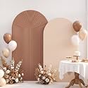 2 Set Wedding Arch Cover, Boho Ripple &amp; Solid Stretchy Backdrop Cover