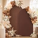2 Set Wedding Arch Cover Chocolate Brown Ripple &amp; Solid Backdrop Cover