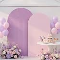 2 Set Wedding Arch Cover Pink Purple Ripple & Solid Stretchy Backdrop Cover