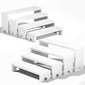 2 Set White Wood Tiered Riser Display Stands for Vendor Events,Stackable Wooden Cupcake Stand,Farmhouse Decor Wood Dessert Table Display Set,Vendor Booth Display Items,Food Display Risers for Party