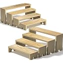 2 Set Wooden Tiered Riser Display Stands,8 Pcs Perfume Organizer Cologne Stand for Men Women,Wooden Cupcake Stand Dessert Table Display Set,Display Stands for Vendor Events,Tiered Shelf Organizer