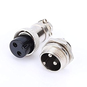 2 sets aviation plug 2 pins malefemale panel metal wire connector 16mm diy cnc