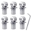 6 Sets of T Clamps, Stainless Steel, Silver, Pipe Clamps,1-1/4" OD, 32MM
