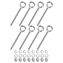 M METERXITY 8-Sets Stainless Eyebolt M10x150mm Shoulder Lifting Eye Bolt with Nuts Washers Male Screw Thread Ring Shoulder Eye Bolts Length 5.91 Inch for Suspending/Fastening