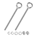 M METERXITY 2-Sets Stainless Eyebolt M10x198mm Shoulder Lifting Eye Bolt with Nuts Washers Male Screw Thread Ring Shoulder Eye Bolts Length 7.8 Inch for Suspending/Fastening