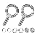 M METERXITY 2-Sets Stainless Eyebolt M10x30mm Shoulder Lifting Eye Bolt with Nuts Washers Male Screw Thread Ring Shoulder Eye Bolts Length 1.18 Inch for Suspending/Fastening