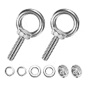 M METERXITY 2-Sets Stainless Eyebolt M10x40mm Shoulder Lifting Eye Bolt with Nuts Washers Male Screw Thread Ring Shoulder Eye Bolts Length 1.57 Inch for Suspending/Fastening