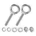 M METERXITY 2-Sets Stainless Eyebolt M10x60mm Shoulder Lifting Eye Bolt with Nuts Washers Male Screw Thread Ring Shoulder Eye Bolts Length 2.36 Inch for Suspending/Fastening